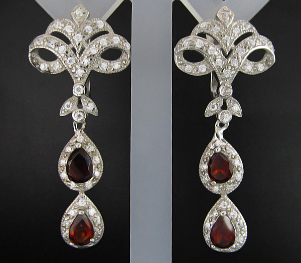 Великолепные серьги с гранатами