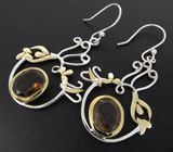 Серьги с дымчатыми топазами Серебро 925