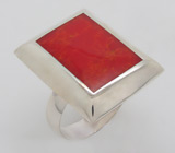 Кольцо с кораллом Серебро 925