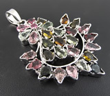 Комплект с разноцветными турмалинами Серебро 925