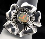 Кольцо-цветок с мексиканским кристаллическим опалом Серебро 925
