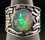Кольцо с роскошным крупным мексиканским кристаллическим опалом Серебро 925