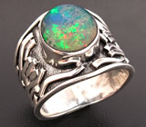 Кольцо с роскошным крупным мексиканским кристаллическим опалом Серебро 925