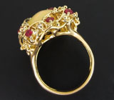 Авторское кольцо с эфиопским опалом, рубинами и бриллиантами Золото