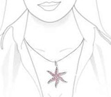 Кулон "Морская Звезда" с мозаикой из перламутра Серебро 925