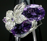 Великолепное кольцо с аметистами Серебро 925