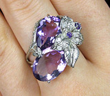 Великолепное кольцо с аметистами Серебро 925