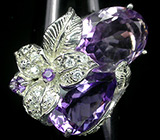 Великолепное кольцо с аметистами Серебро 925