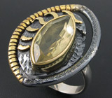 Оригинальное кольцо с цитрином Серебро 925