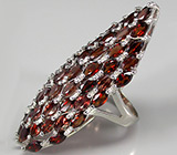 Роскошное крупное кольцо с гранатами Серебро 925