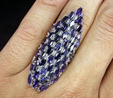 Роскошное крупное кольцо с иолитами Серебро 925