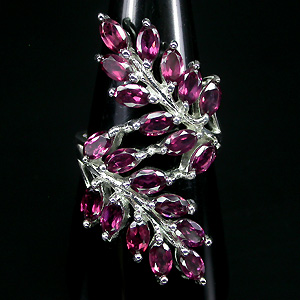 Великолепное кольцо с родолитами