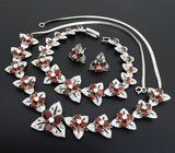 Комплект с мозамбикскими гранатами Серебро 925