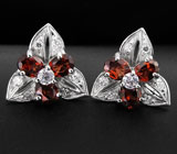 Комплект с мозамбикскими гранатами Серебро 925