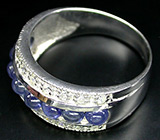 Кольцо с кабошонами синих сапфиров Серебро 925