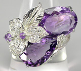 Великолепное кольцо с аметистами Серебро 925
