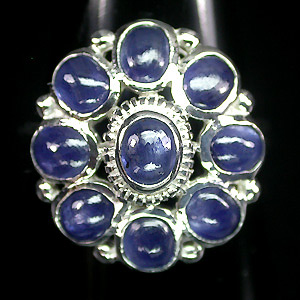 Кольцо с кабошонами синих сапфиров