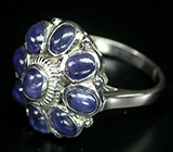 Кольцо с кабошонами синих сапфиров Серебро 925