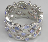 Интересное кольцо с синими сапфирами Серебро 925