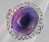 Кольцо с эффектным кабошоном аметистом Серебро 925