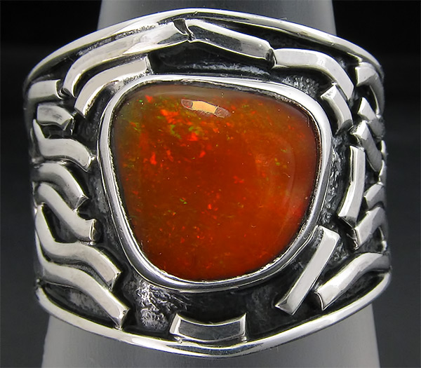 Кольцо с мексиканским огненным опалом