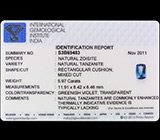 Чистейший танзанит 5,97 карат 