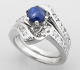 Два в одном! Оригинальное кольцо с синим сапфиром Серебро 925