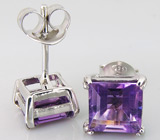 Пусеты с аметистами Серебро 925