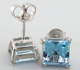 Пусеты с топазами Серебро 925