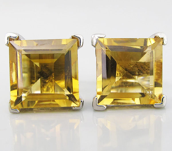 Пусеты с цитринами