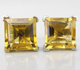 Пусеты с цитринами Серебро 925