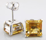 Пусеты с цитринами Серебро 925