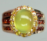 Кольцо из коллекции "Mia" с опалом, золотистыми сапфирами и гранатами Серебро 925