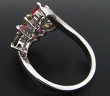 Замечательное кольцо с разноцветными турмалинами Серебро 925