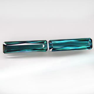 Пара сине-зеленых турмалинов 5,87 карат