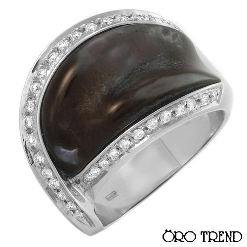Кольцо от "Oro Trend" с перламутром и бриллиантами