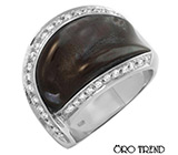 Кольцо от "Oro Trend" с перламутром и бриллиантами Золото