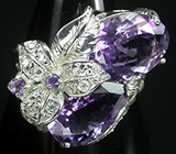 Великолепное кольцо с аметистами Серебро 925