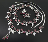 Прелестный комплект с родолитами Серебро 925