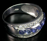 Кольцо с кабошонами синих сапфиров Серебро 925
