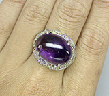 Крупное кольцо со сливовым аметистом, гранатами, цитринами, перидотами и топазами Серебро 925