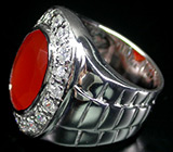 Массивное кольцо с корнелианом Серебро 925