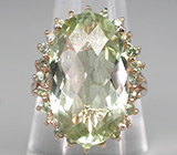 Кольцо из коллекции "Mia" с зеленым аметистом и зелеными сапфирами Серебро 925