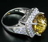 Кольцо с превосходным цитрином и танзанитами Серебро 925