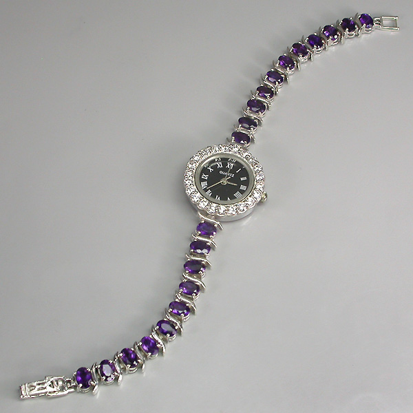 Часы на аметистовом браслете