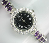 Часы на аметистовом браслете Серебро 925