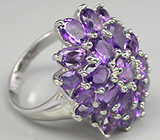 Замечательное кольцо с аметистами Серебро 925