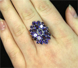 Замечательное кольцо с аметистами Серебро 925