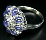 Кольцо с кабошонами синих сапфиров Серебро 925