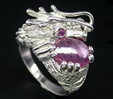 Кольцо "Дракон" с розовыми сапфирами Серебро 925
